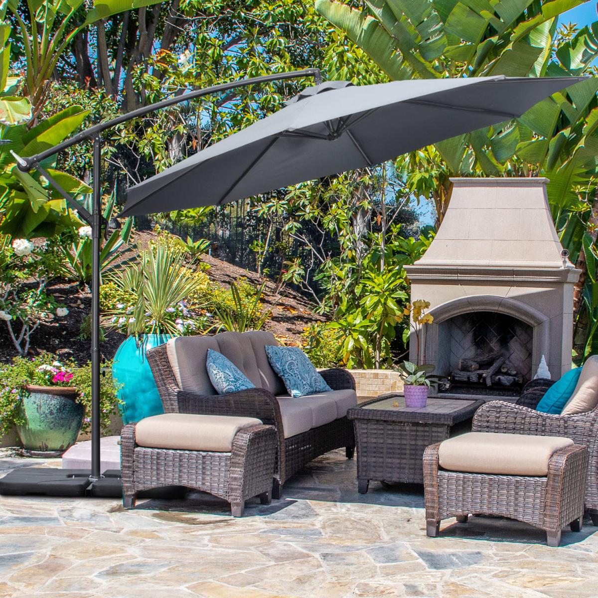 3m Garden Parasol Sun Shade Banana Umbrella - Beige – image 24
