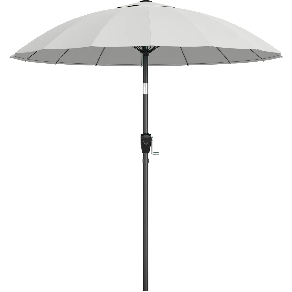 Outsunny 2m Shanghai Garden Parasol Umbrella, Outdoor Sun Shade - Light Grey – image 3
