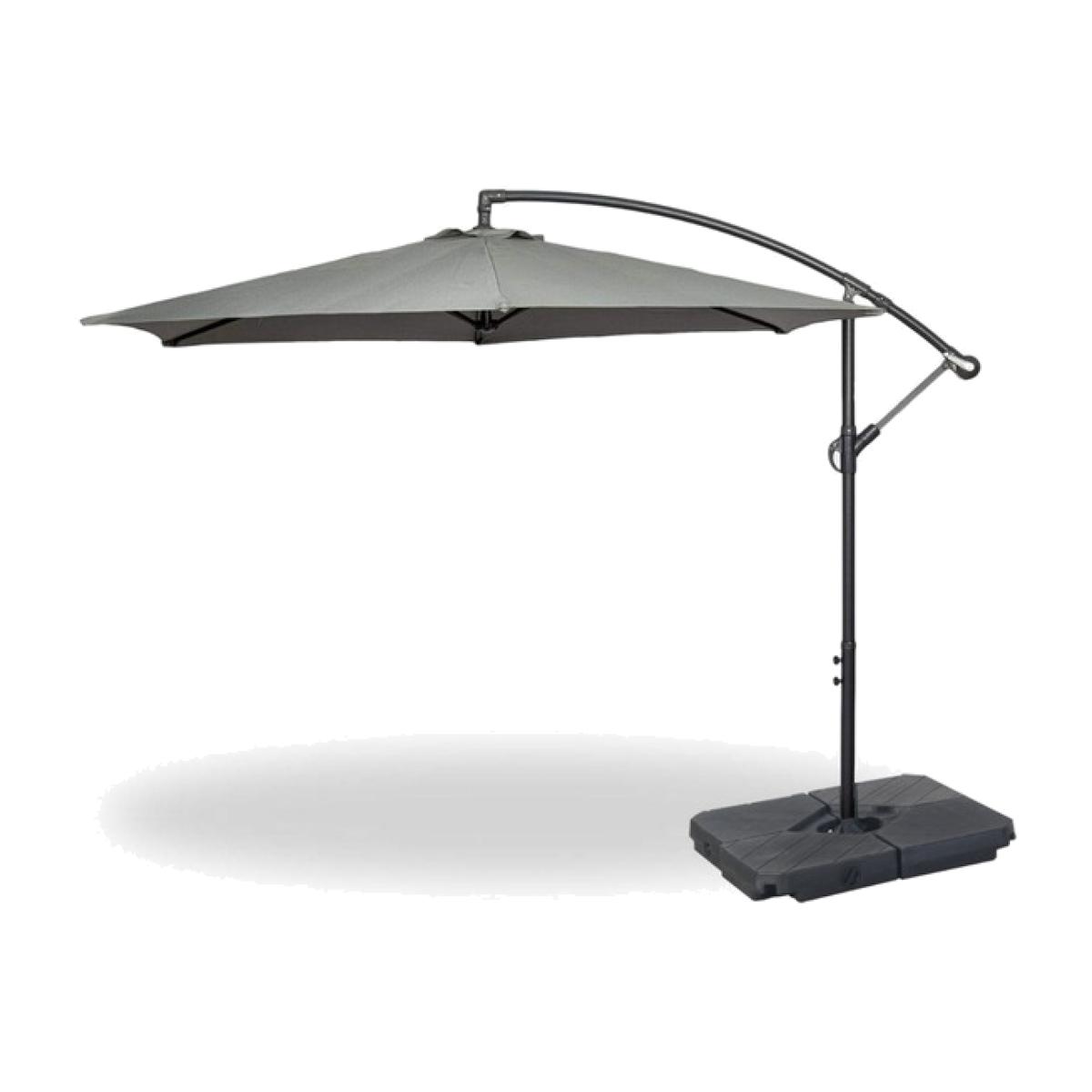 GardenCo 3m Cantilever Banana Parasol with Bases - Grey - Grey – image 1