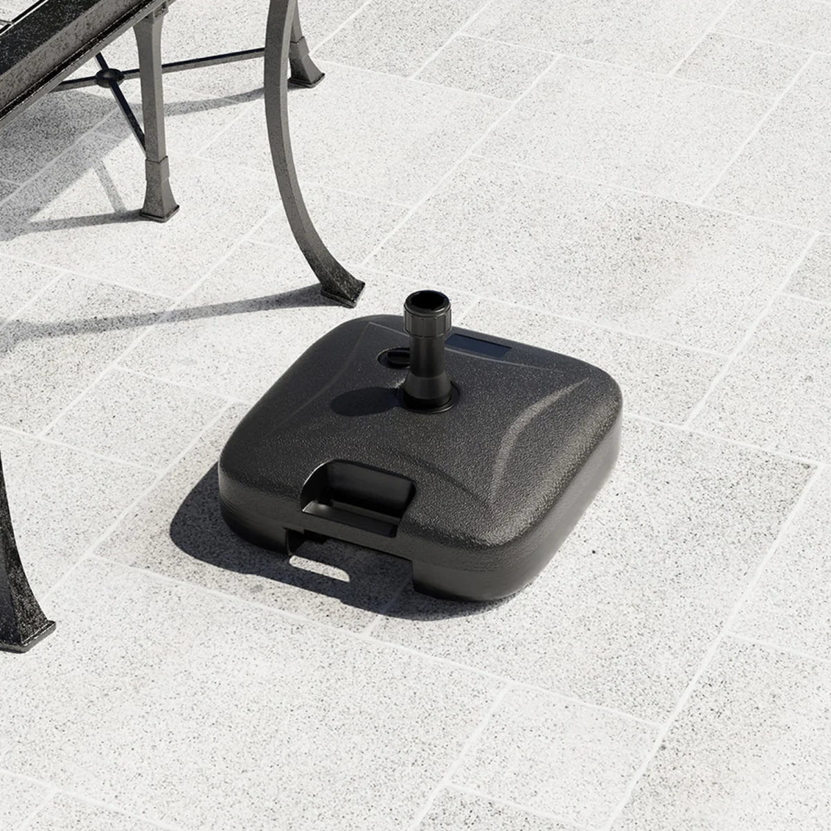 Square Plastic Water and Sand Filled Parasol Base - Black – image 2