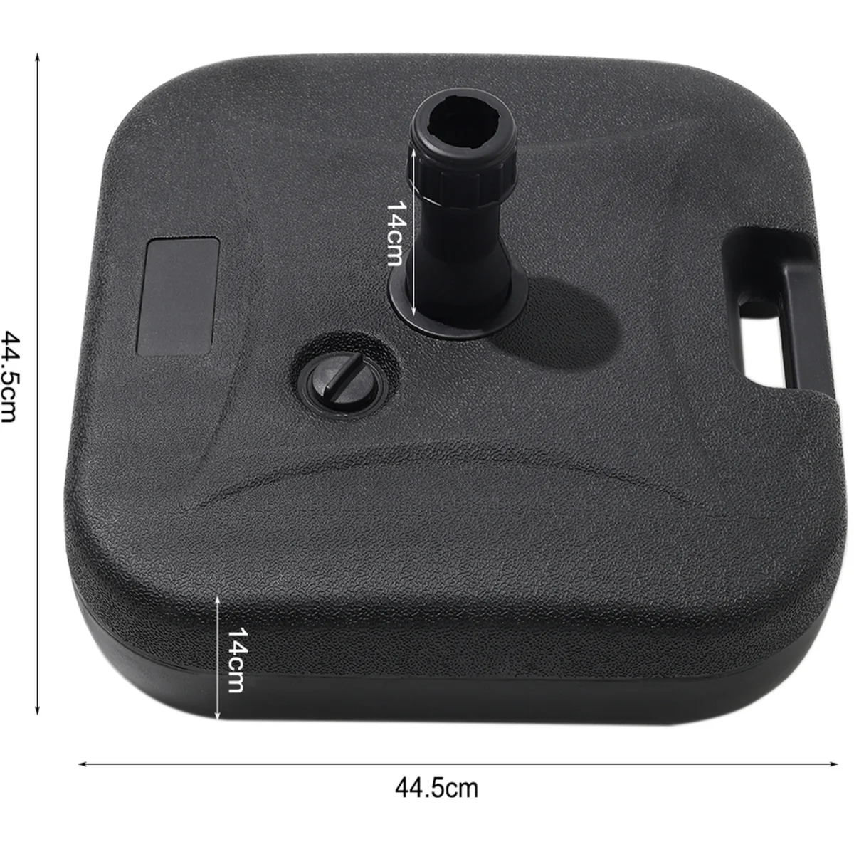 Square Plastic Water and Sand Filled Parasol Base - Black – image 3