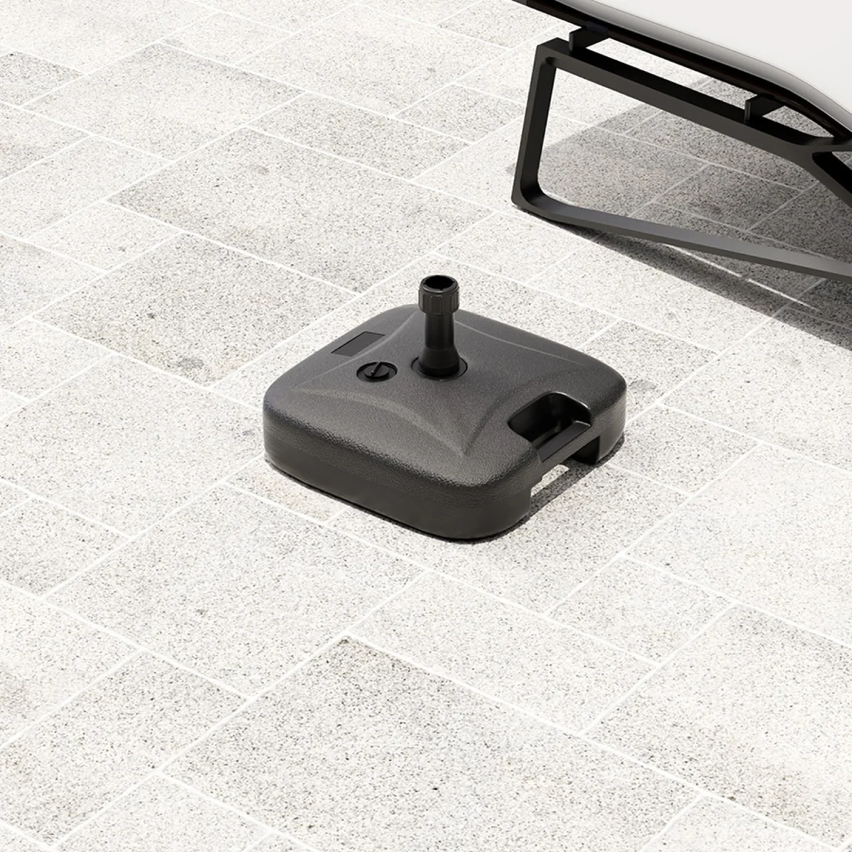 Square Plastic Water and Sand Filled Parasol Base - Black – image 1