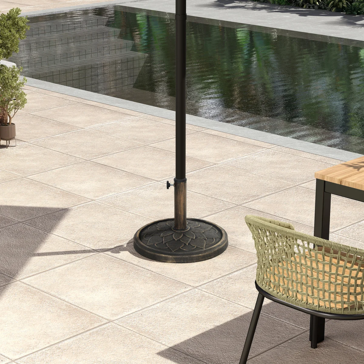 Outsunny 12kg Umbrella Base Parasol Base - Bronze Tone – image 3