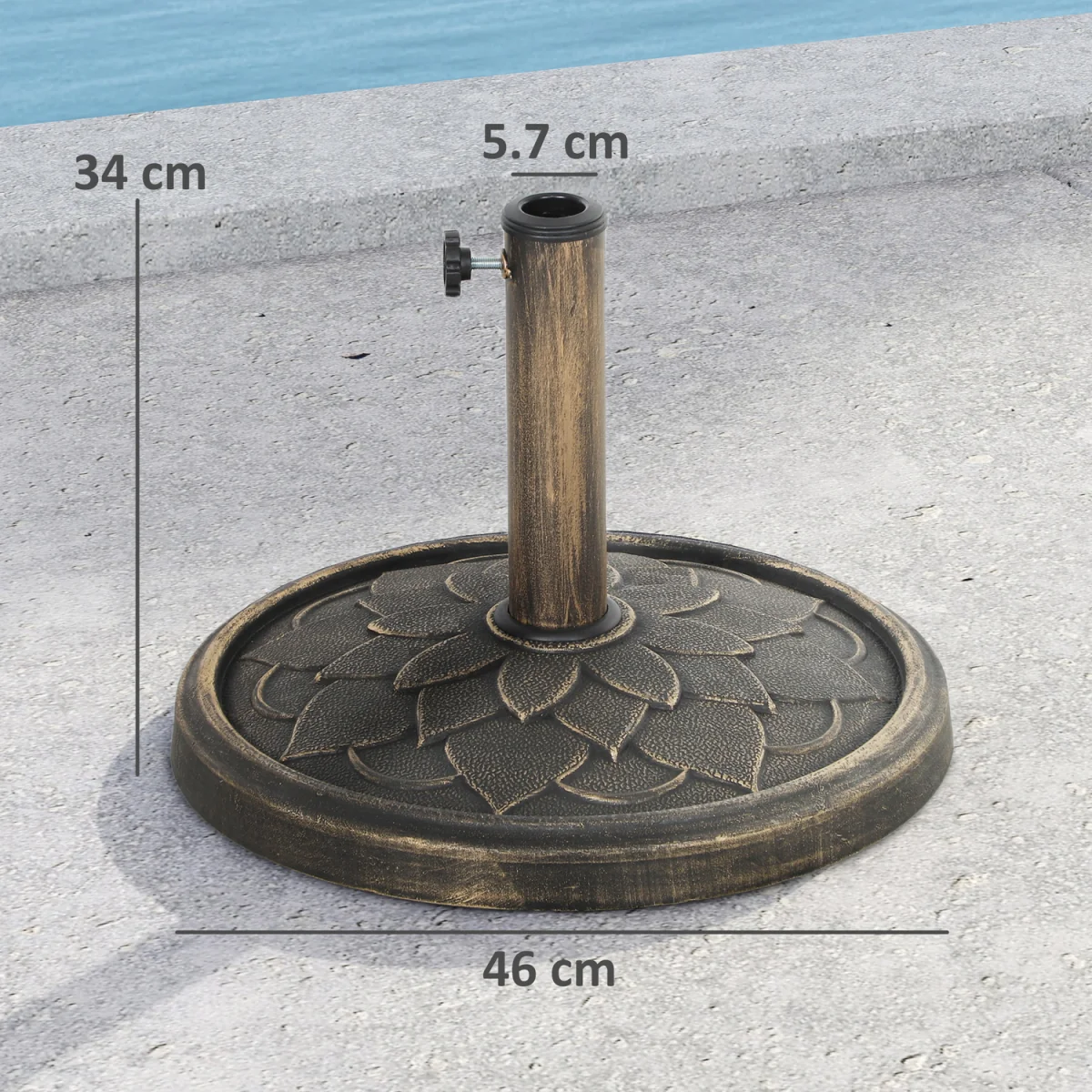 Outsunny 12kg Umbrella Base Parasol Base - Bronze Tone – image 5