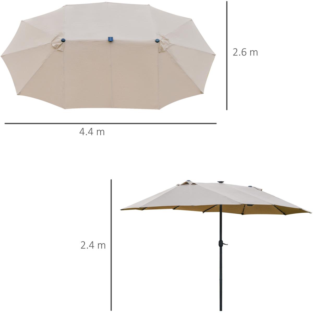 4.4m Double Sided Sun Parasol - Khaki – image 2