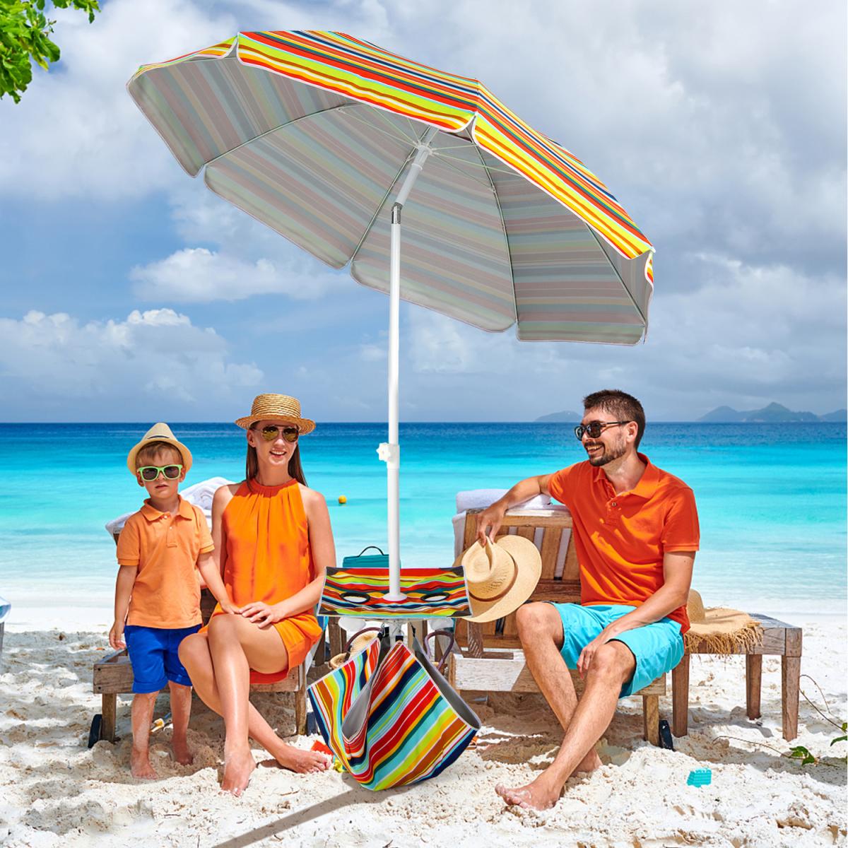 2m Beach Umbrella Multicolour - Multicolour – image 4