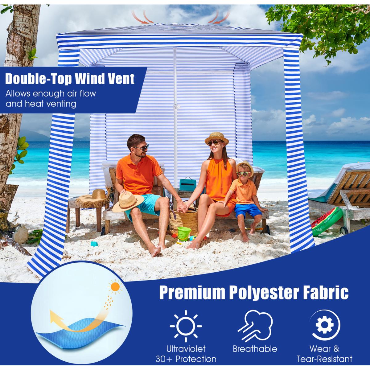 Lightweight Portable Beach Tent Canopy - Blue – image 6