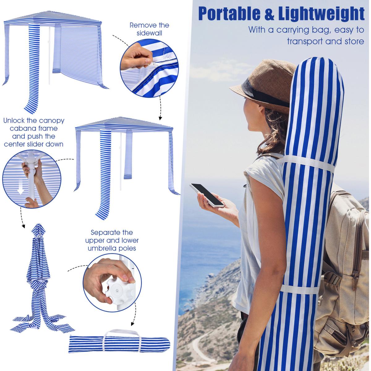 Lightweight Portable Beach Tent Canopy - Blue – image 7