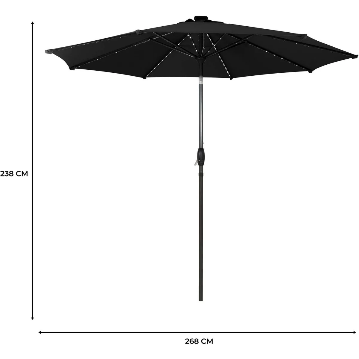 LED Tilt Parasol 2.7m - Grey – image 27