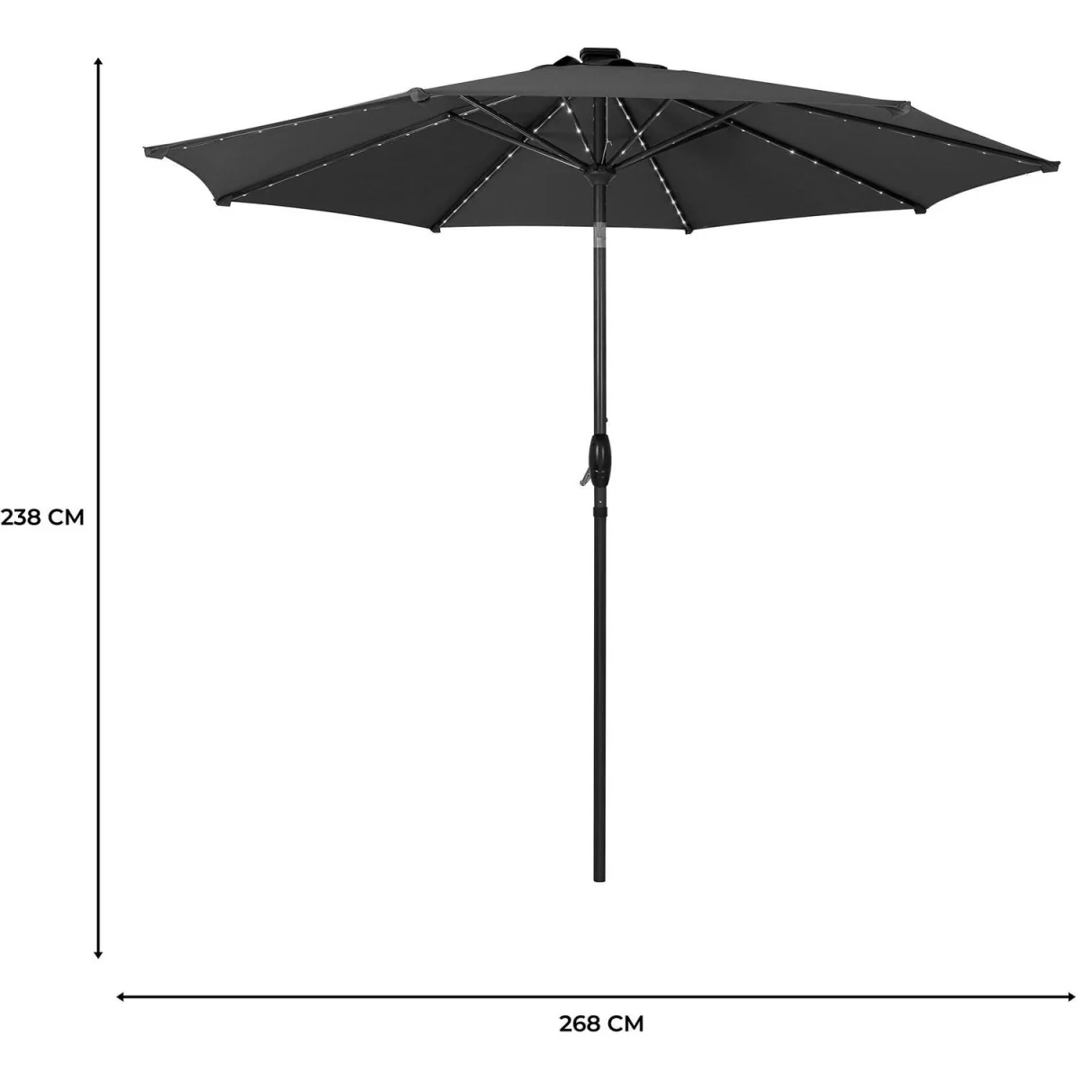 LED Tilt Parasol 2.7m - Grey – image 28