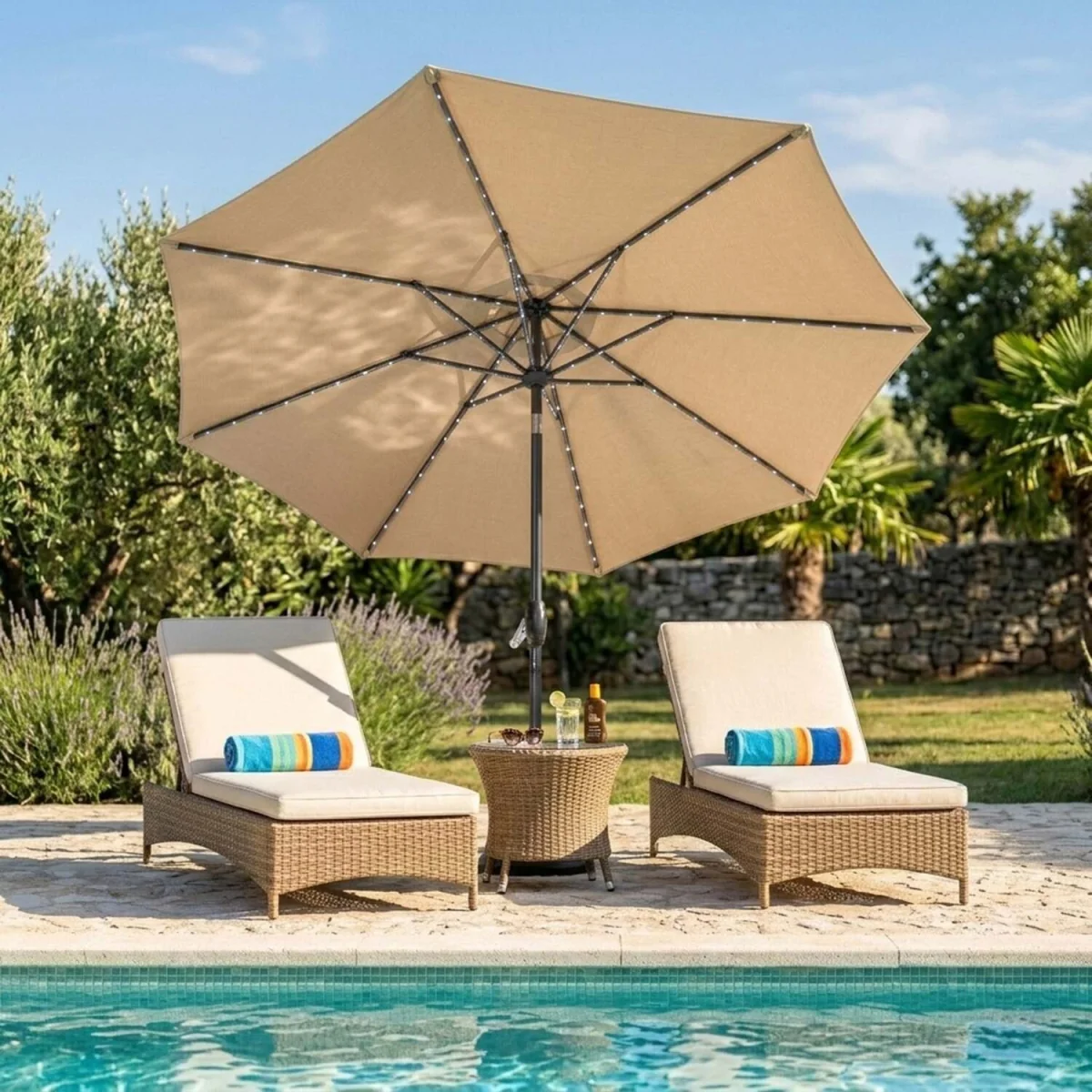 LED Tilt Parasol 2.7m - Grey – image 4