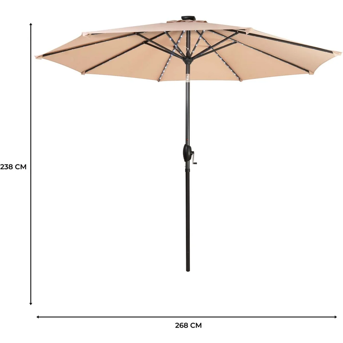 LED Tilt Parasol 2.7m - Grey – image 5