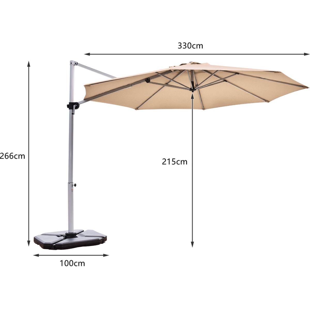 Patio Offset Cantilever Umbrella - Beige – image 3
