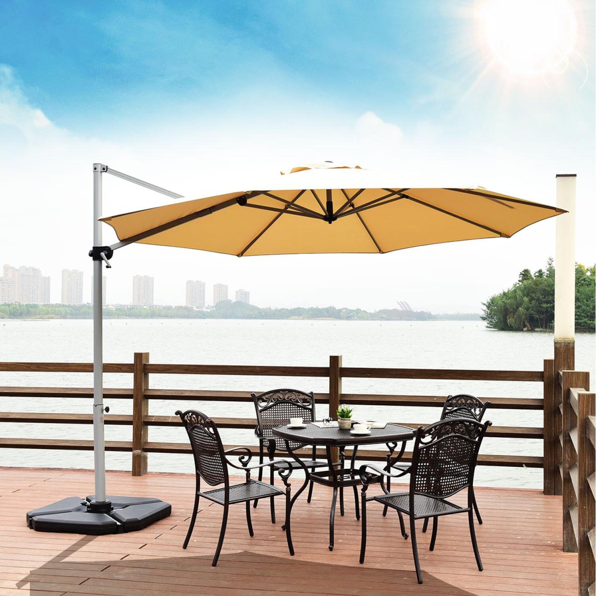 Patio Offset Cantilever Umbrella - Beige – image 4