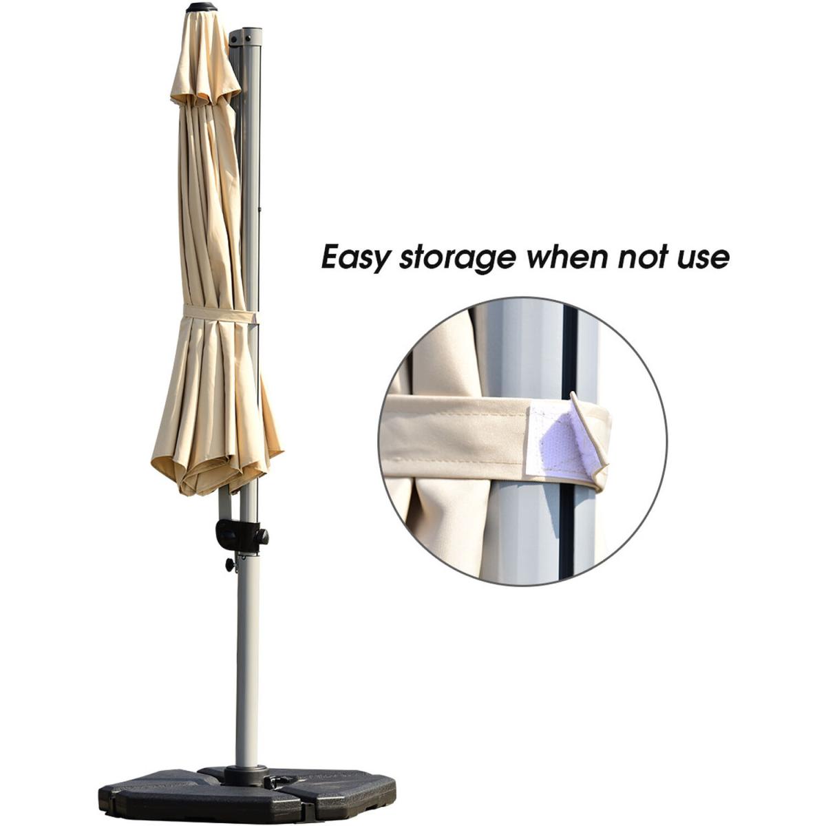 Patio Offset Cantilever Umbrella - Beige – image 6