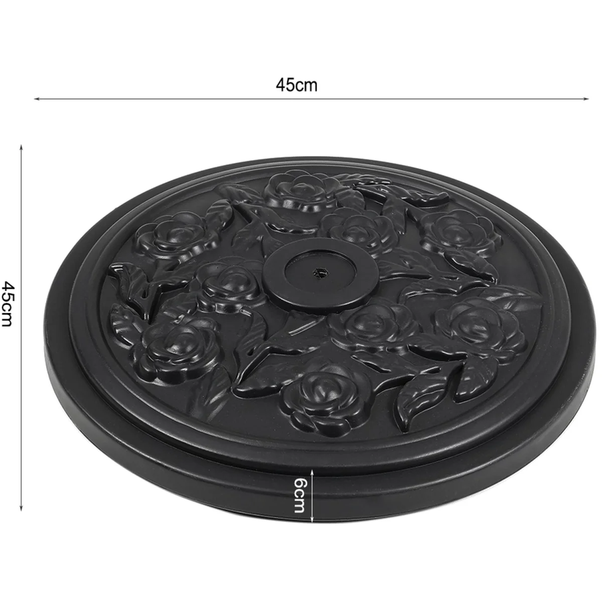 Plastic and Cement Parasol Base - Black / Vine Motif – image 3