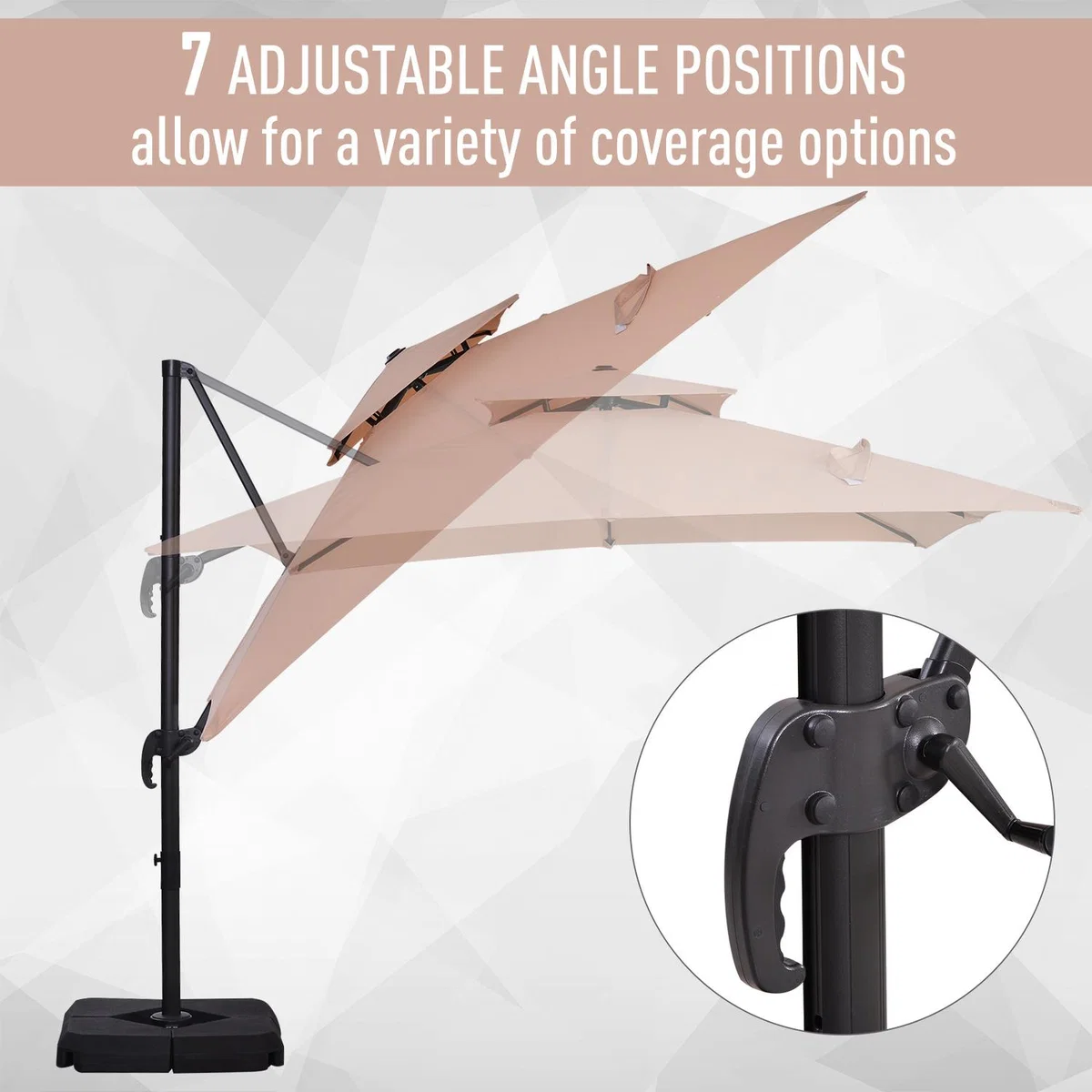 360 Degree Cantilever Umbrella - Beige – image 2