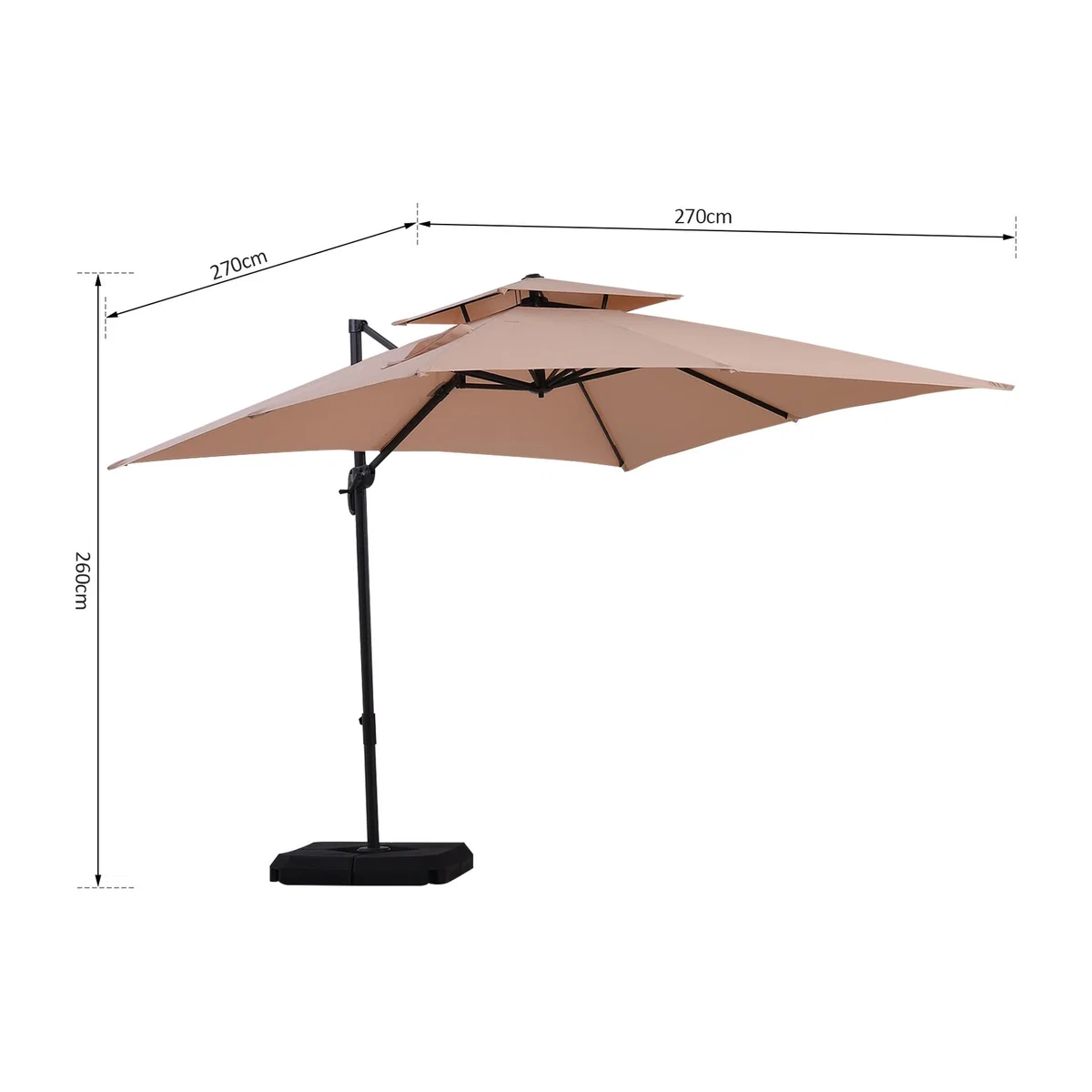 360 Degree Cantilever Umbrella - Beige – image 1