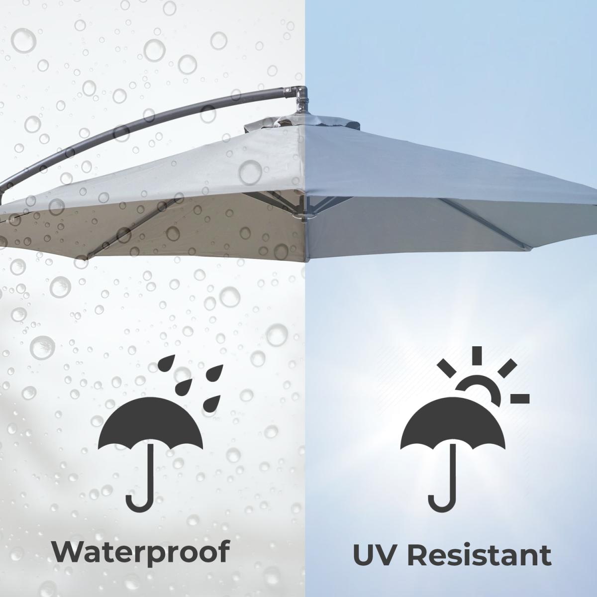 Neo 3M Freestanding Parasol with Led Lights - Grey – image 4