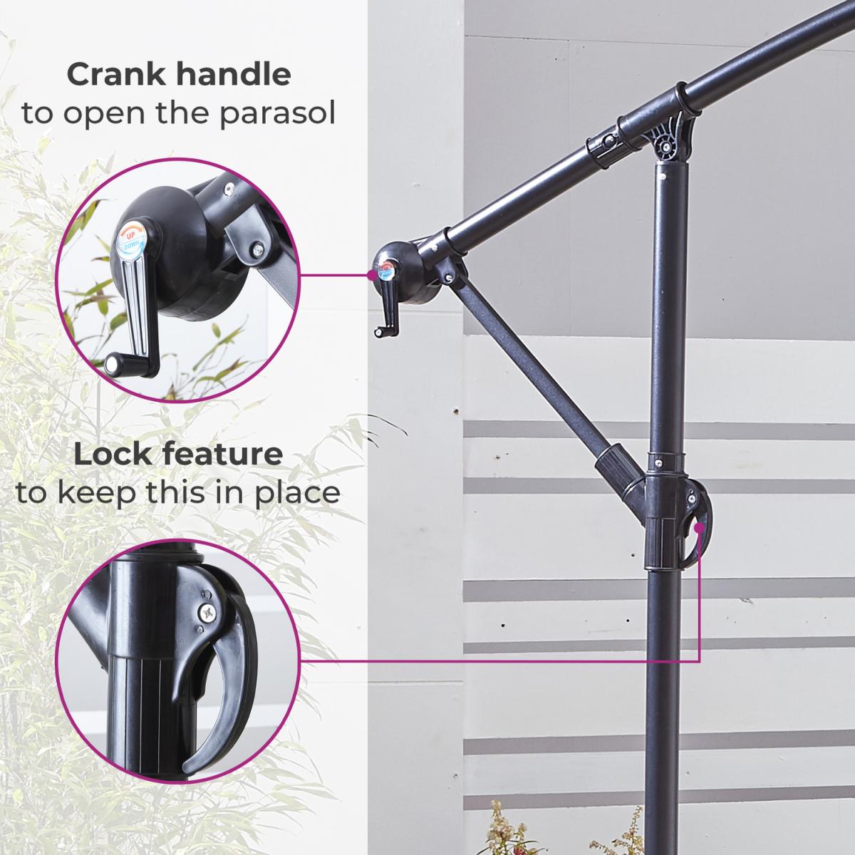 Neo 3M Freestanding Parasol with Led Lights - Grey – image 5