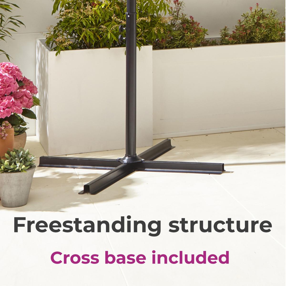 Neo 3M Freestanding Parasol with Led Lights - Grey – image 8