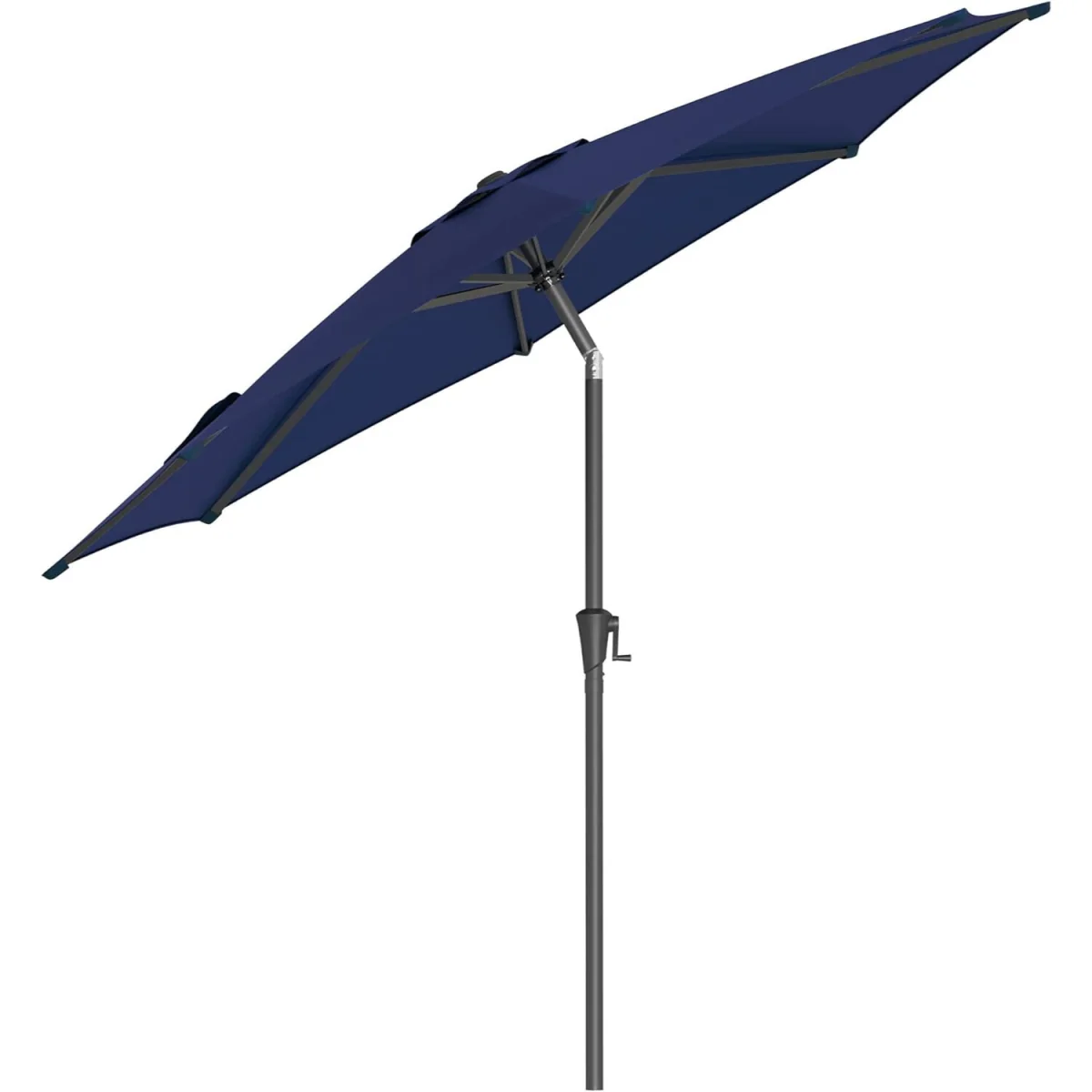 Double-Tilt Patio Sun Umbrella with Crank Opening System - Navy Blue – image 4