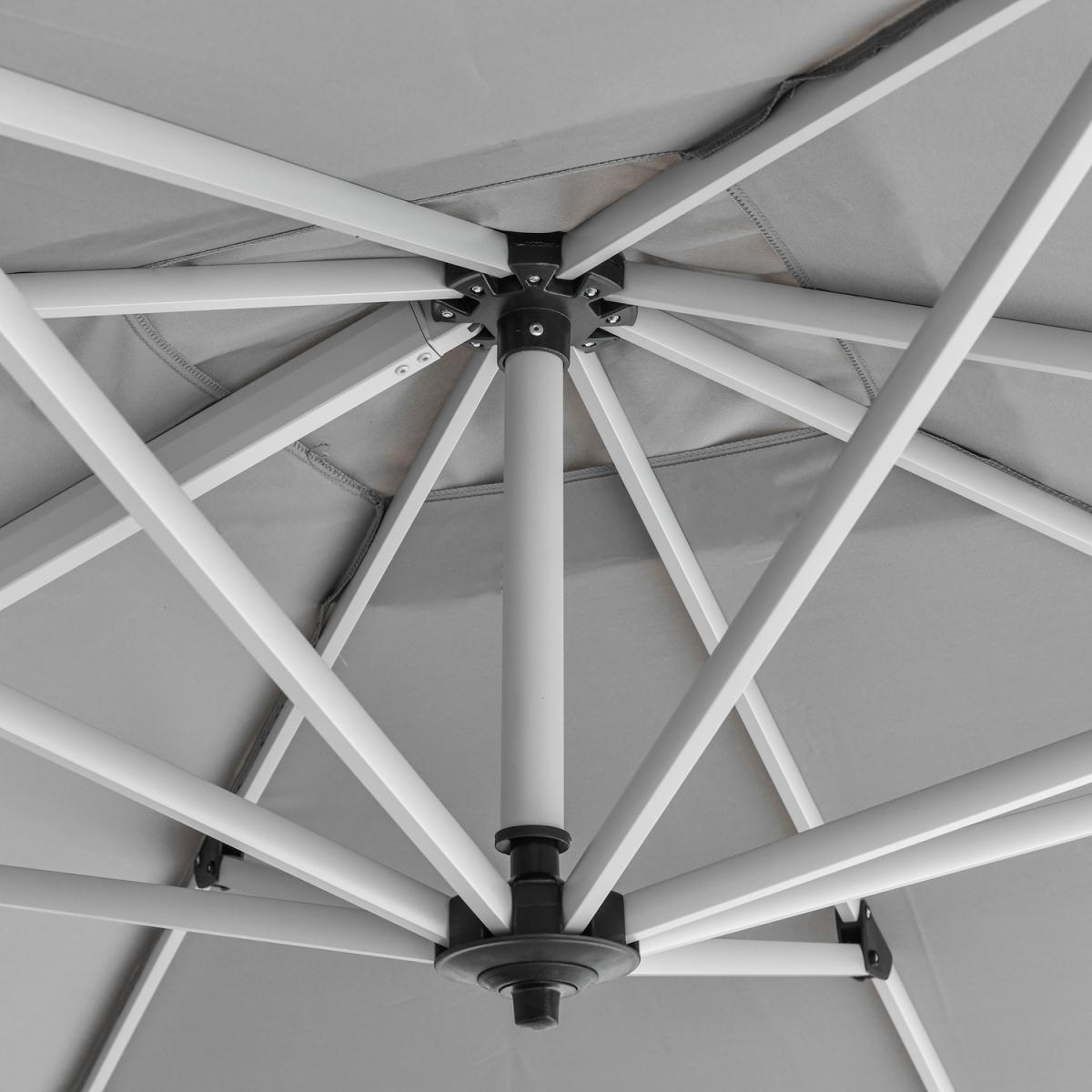 3 x 3(m) Cantilever Roma Parasol - Light Grey – image 16