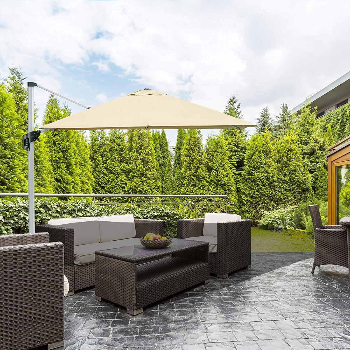 3 x 3(m) Cantilever Roma Parasol - Light Grey – image 6
