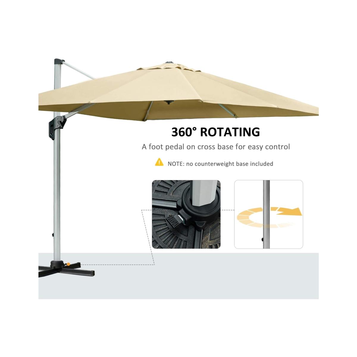3 x 3(m) Cantilever Roma Parasol - Light Grey – image 1