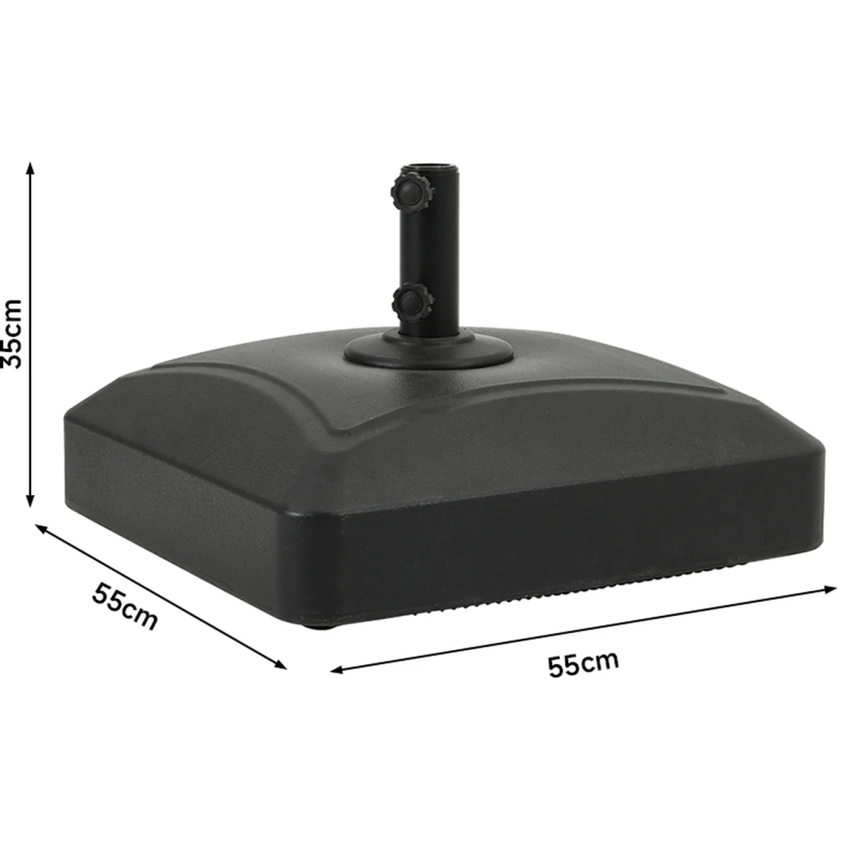 Water and Sand Filled Parasol Base with Wheels - Black / B – image 6