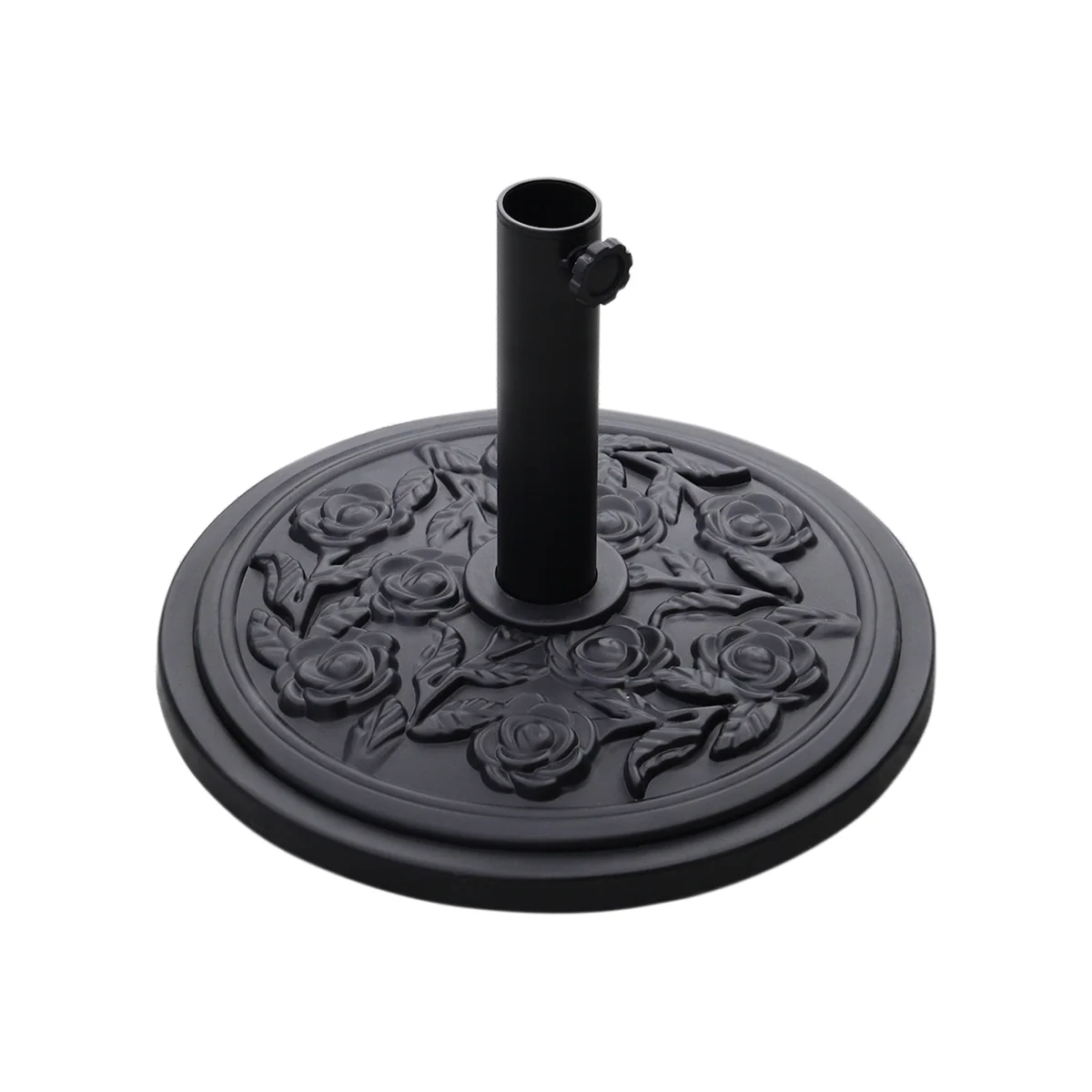 HomeScape Freestanding Parasol Base with Floral Pattern - Black – image 1