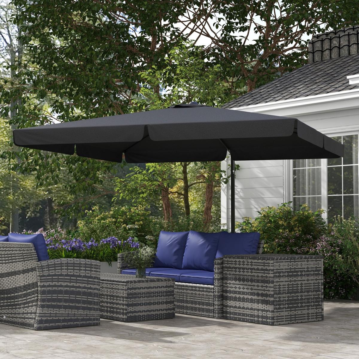 3(m)Cantilever Parasol w Crank Handle Tilt Cross Base - Grey