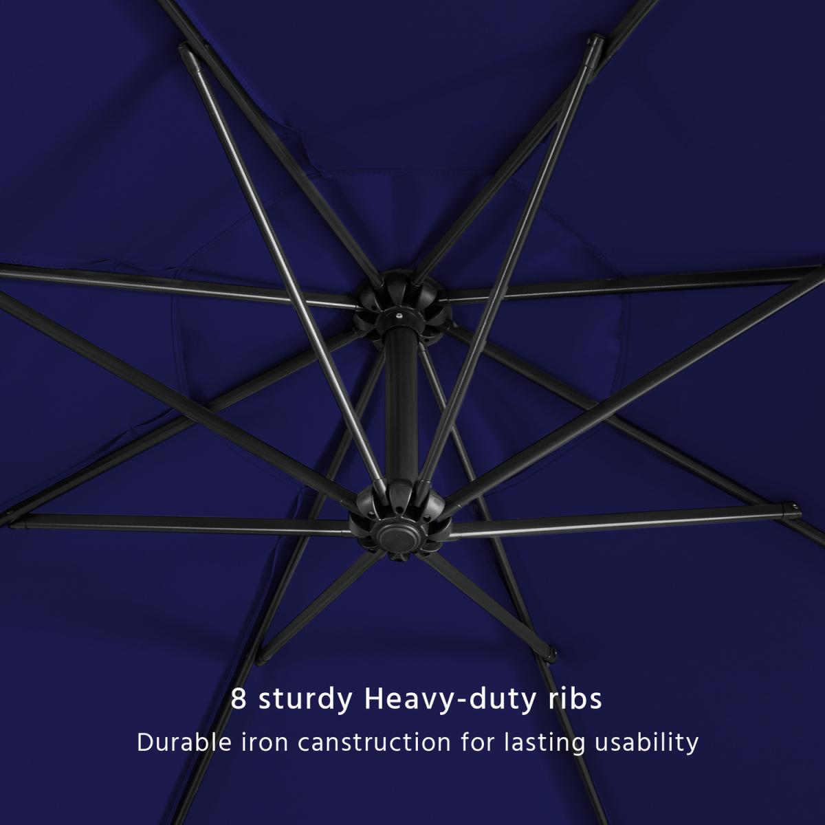 9FT Patio Offset Umbrella with Crank - Blue – image 4