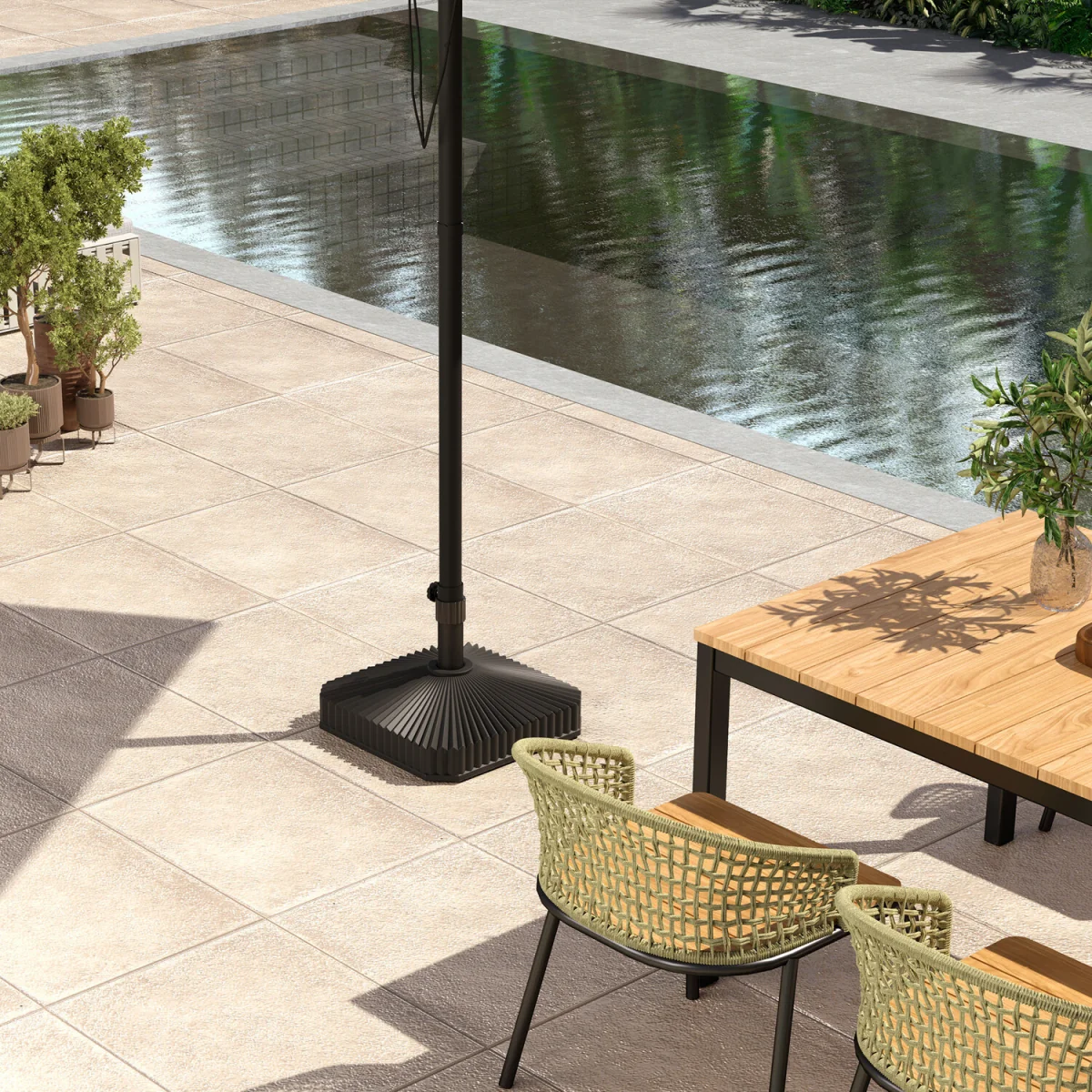 Outsunny Patio Parasol Base Umbrella Stand Sand,Water Filled - Black – image 8