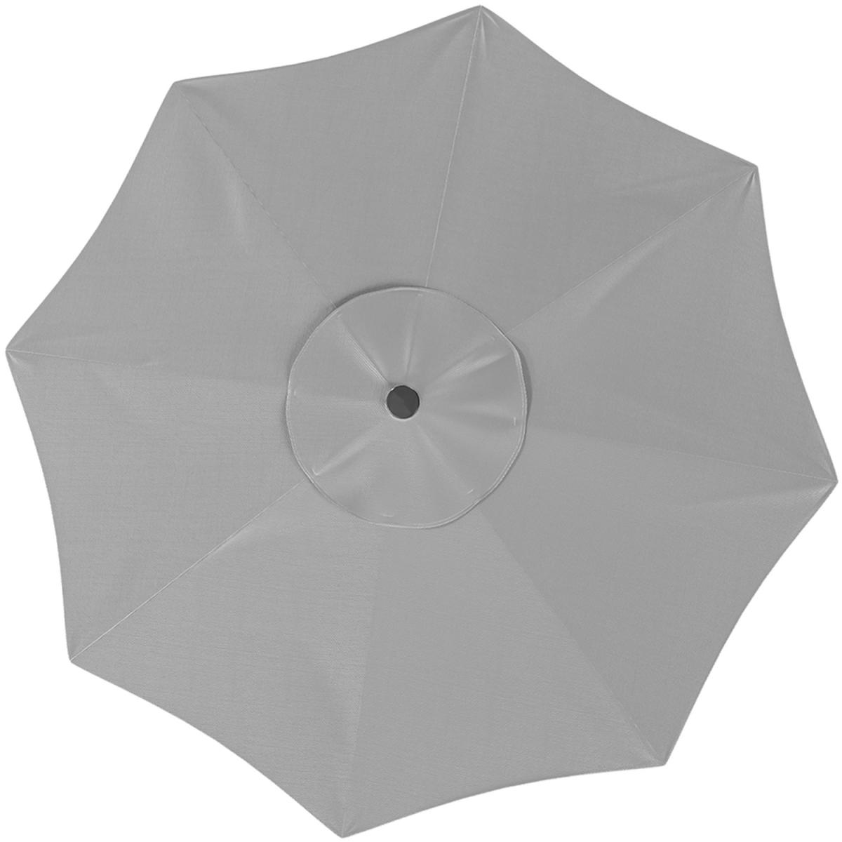 24 Solar Lights Garden Parasol Umbrella with Square Base - Light Grey – image 2