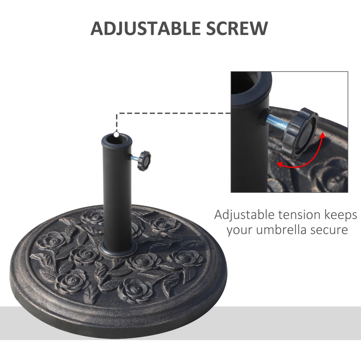 Outsunny 9kg Garden Parasol Base 01-0901 - Bronze Tone – image 2