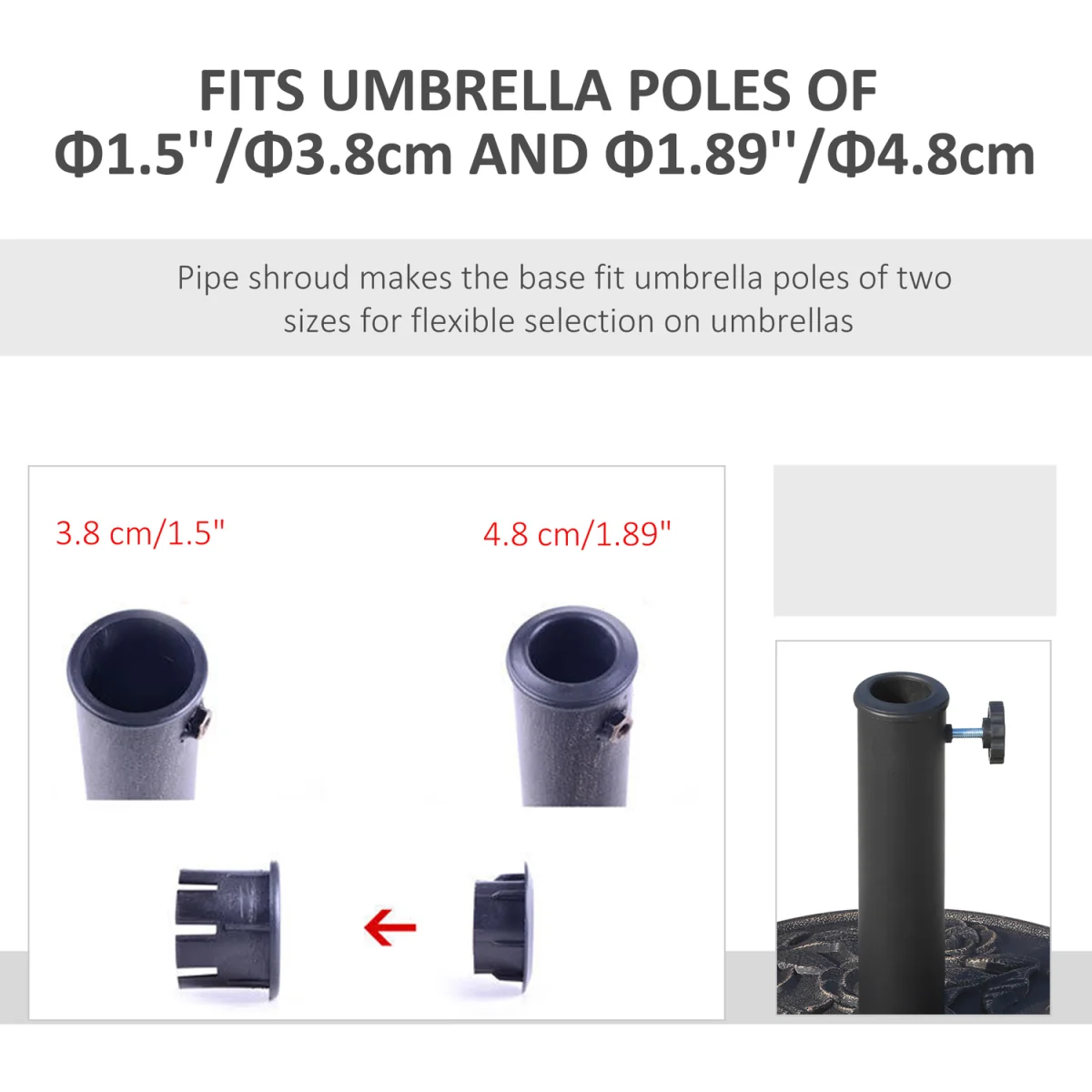 Outsunny 9kg Garden Parasol Base 01-0901 - Bronze Tone – image 4