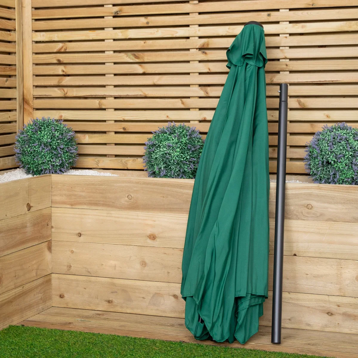 Samuel Alexander 2.7m Havana Garden Patio Parasol with Crank Handle and Cover in Green - Green – image 3