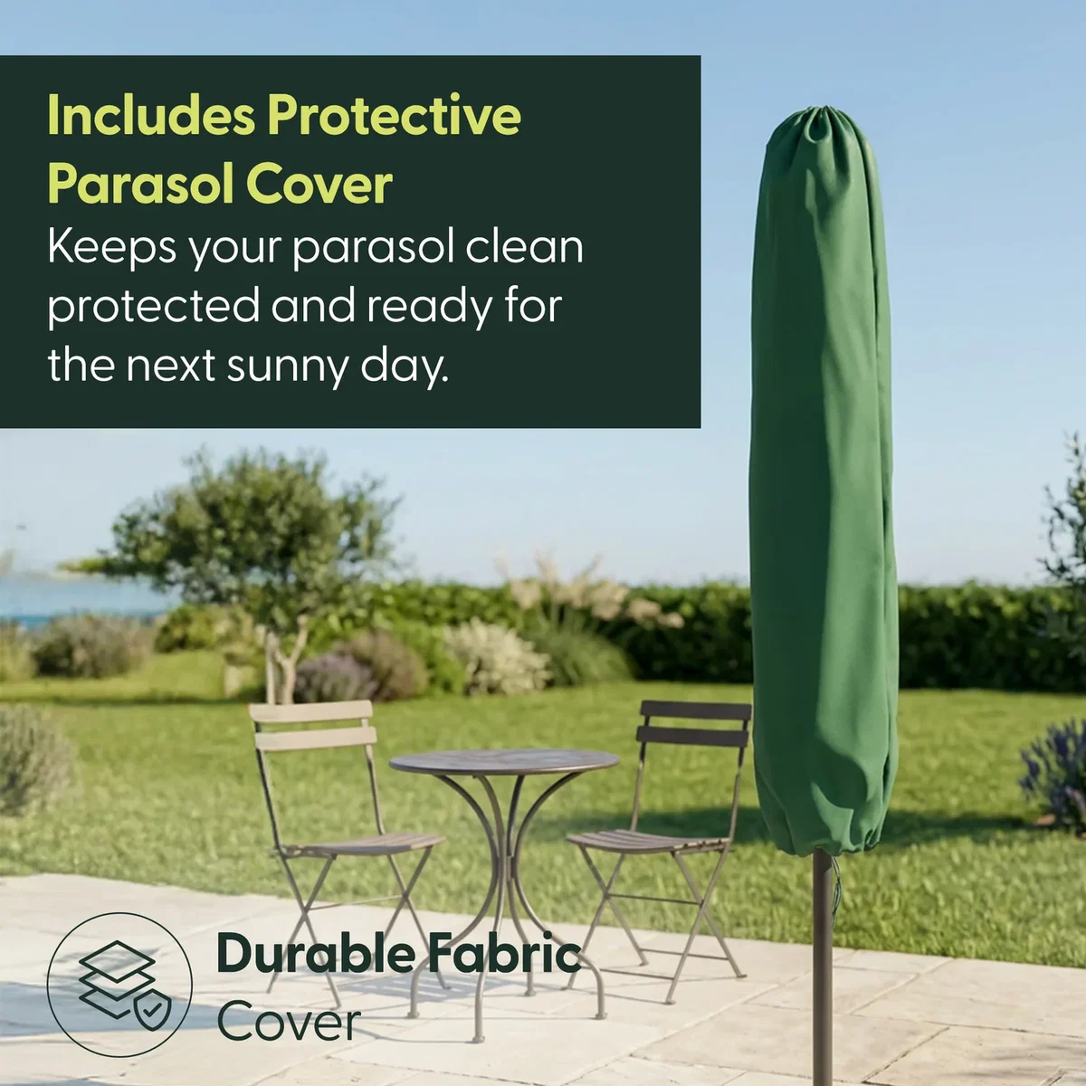 Keplin 2.3M Tilting Parasol Umbrella – Crank & Tilt Sunshade with Protect Cover – image 11