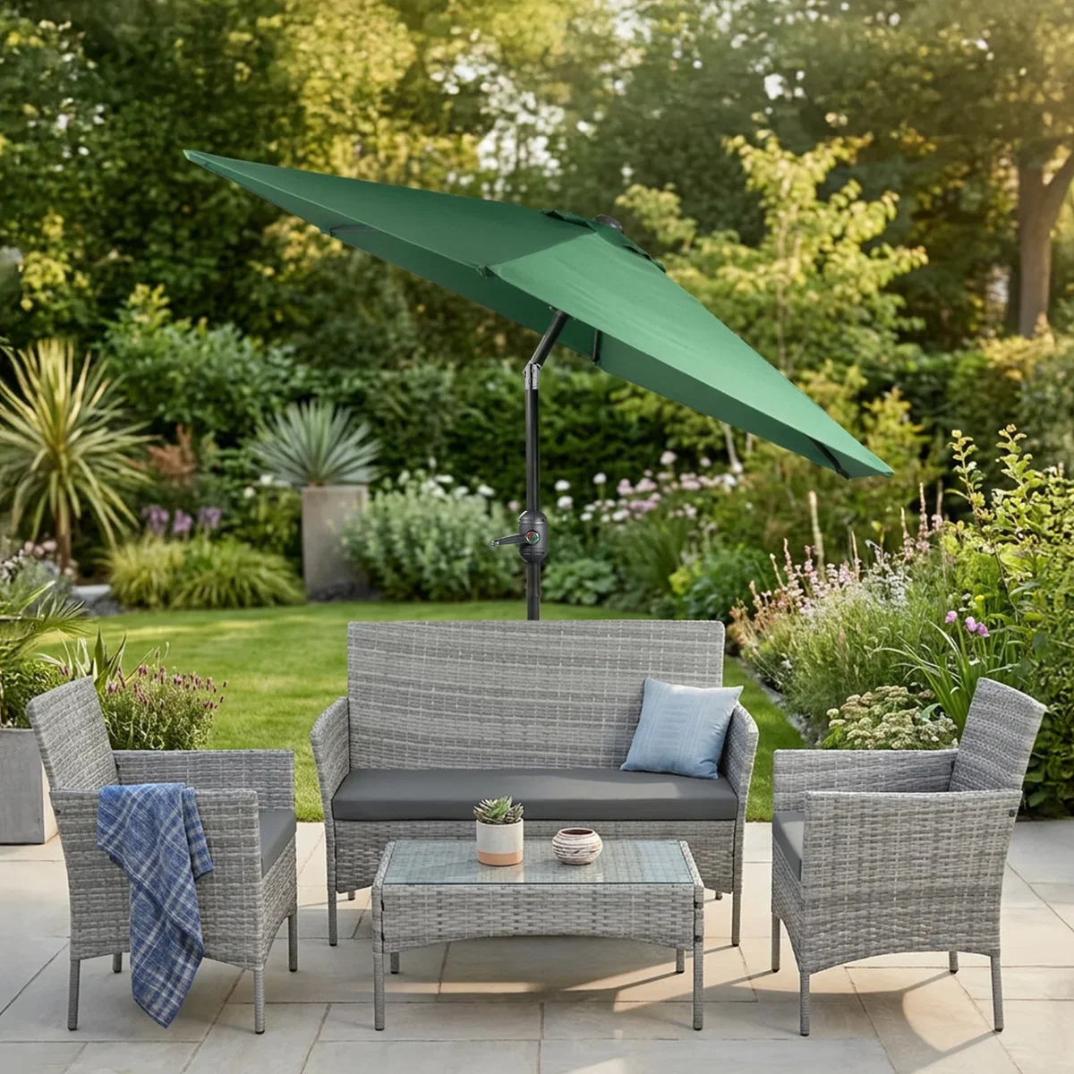Keplin 2.3M Tilting Parasol Umbrella – Crank & Tilt Sunshade with Protect Cover – image 12