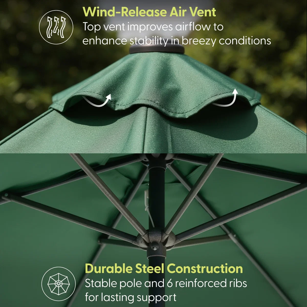 Keplin 2.3M Tilting Parasol Umbrella – Crank & Tilt Sunshade with Protect Cover – image 6
