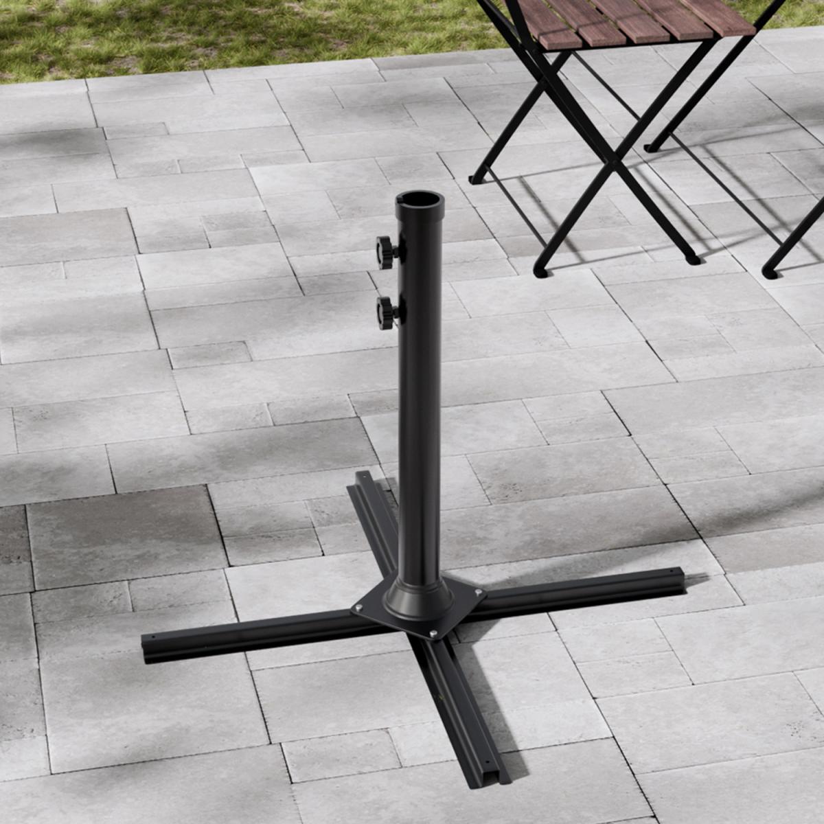 Metal Free Standing Parasol Cross Base - Black