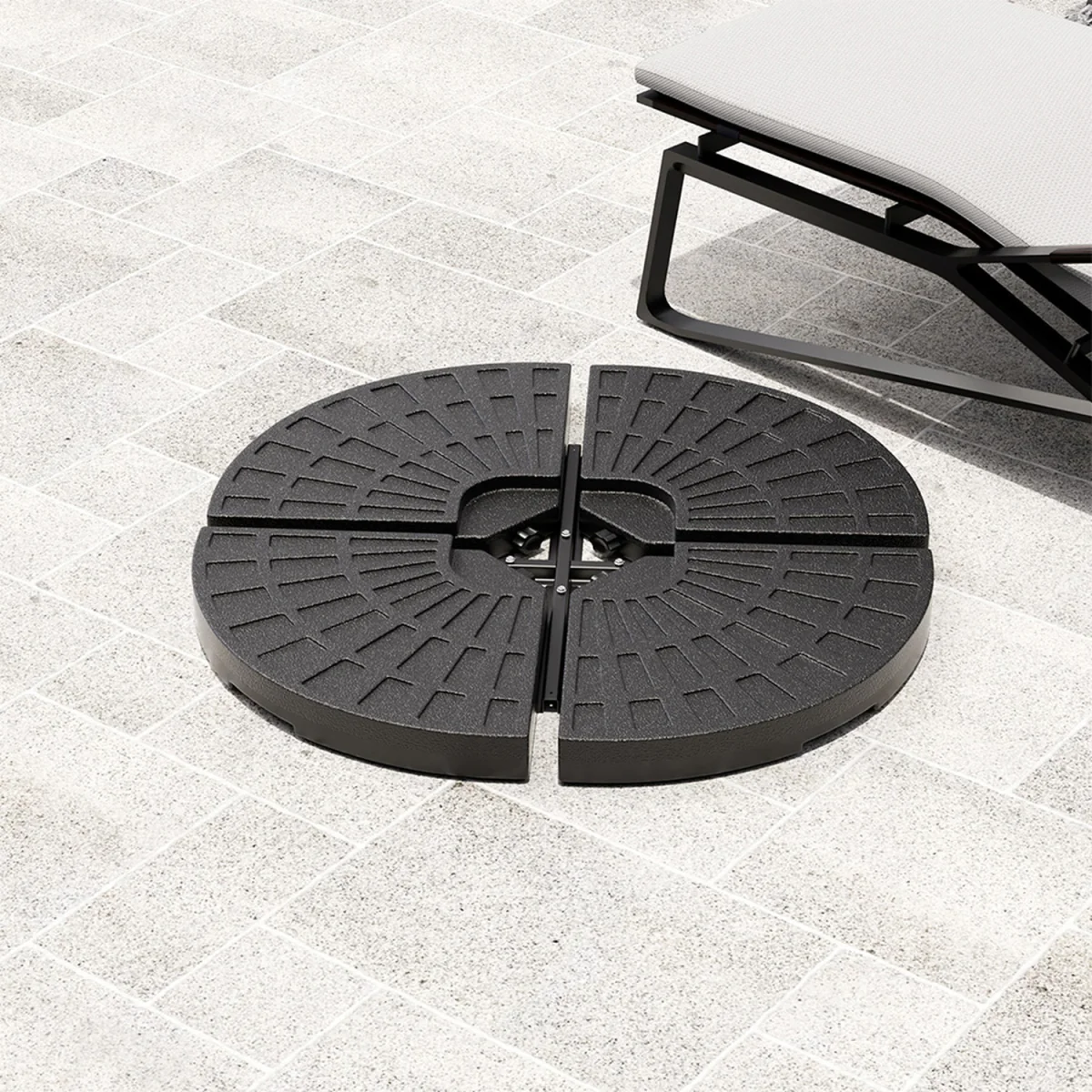Water or Sand Filled Garden Parasol Base - Black – image 1