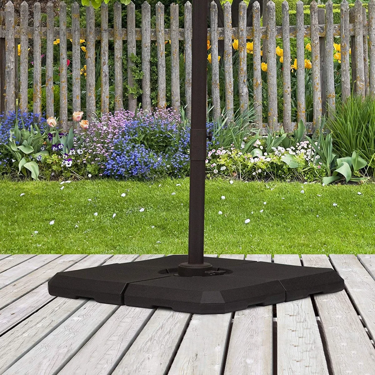 Square Portable Sand or Water Fillable Parasol Base - Black – image 1
