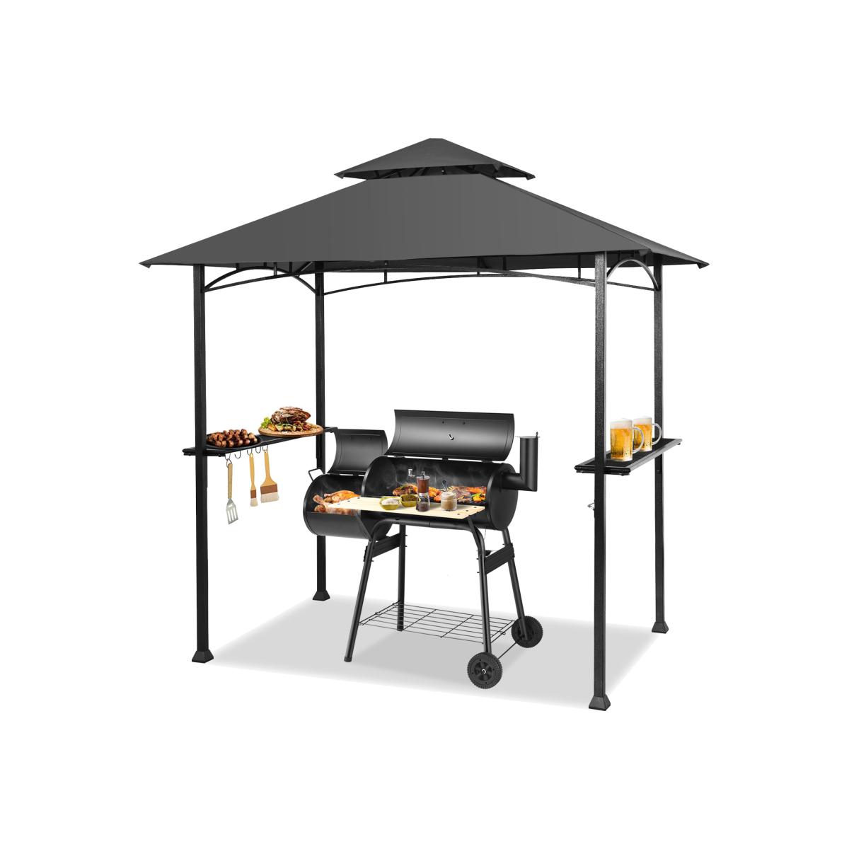 Costway 245 x 150 cm Patio Barbecue Shelter Grill Gazebo - Grey – image 1