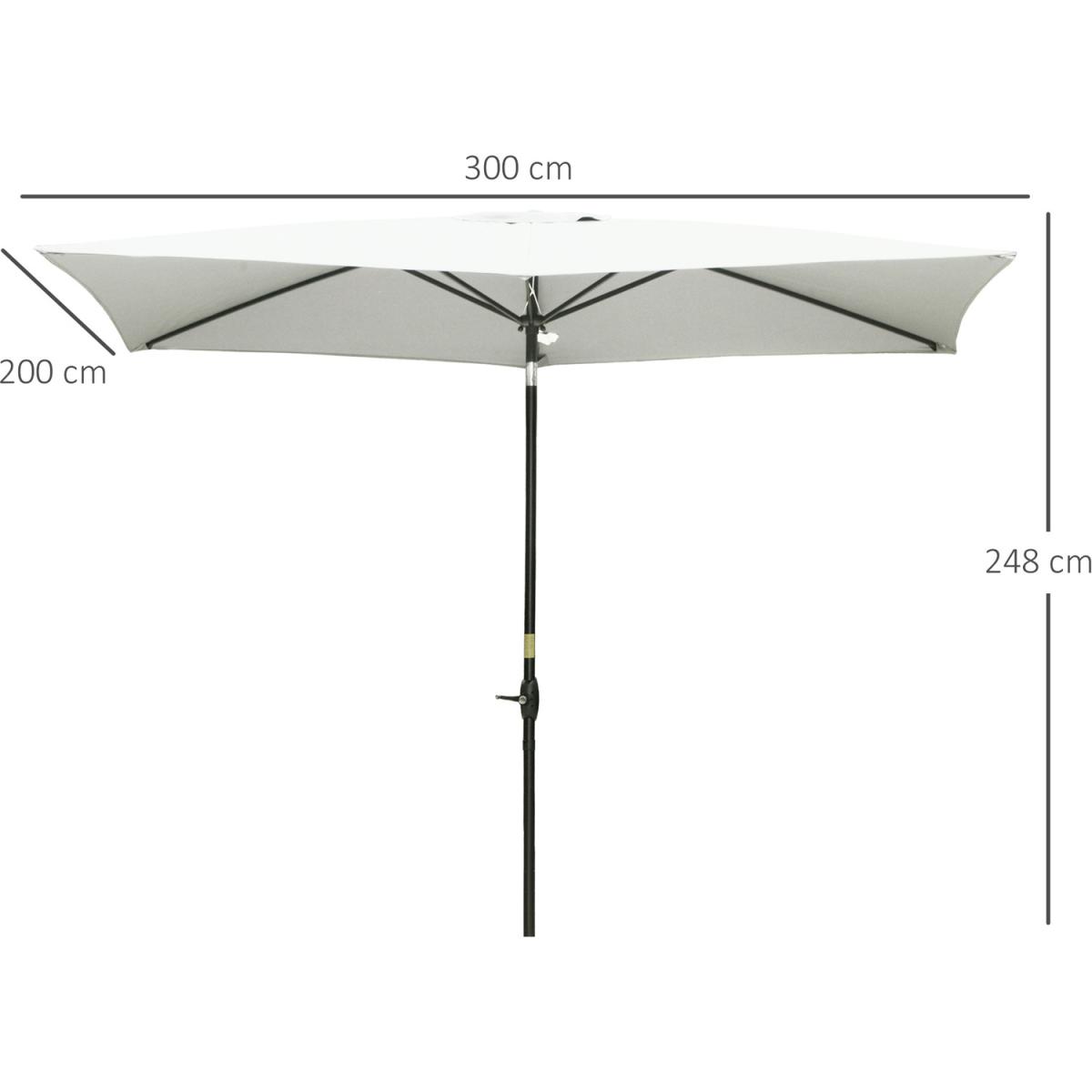 2 x 3m Rectangular Market Umbrella Patio - Cream White – image 9