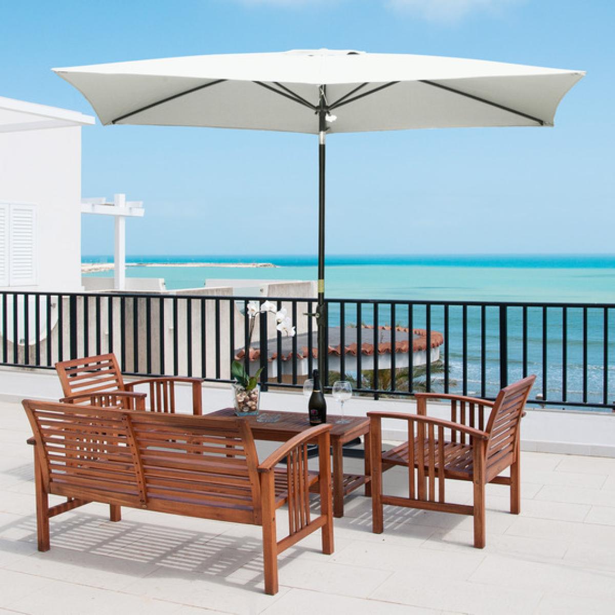 2 x 3m Rectangular Market Umbrella Patio - Cream White – image 1