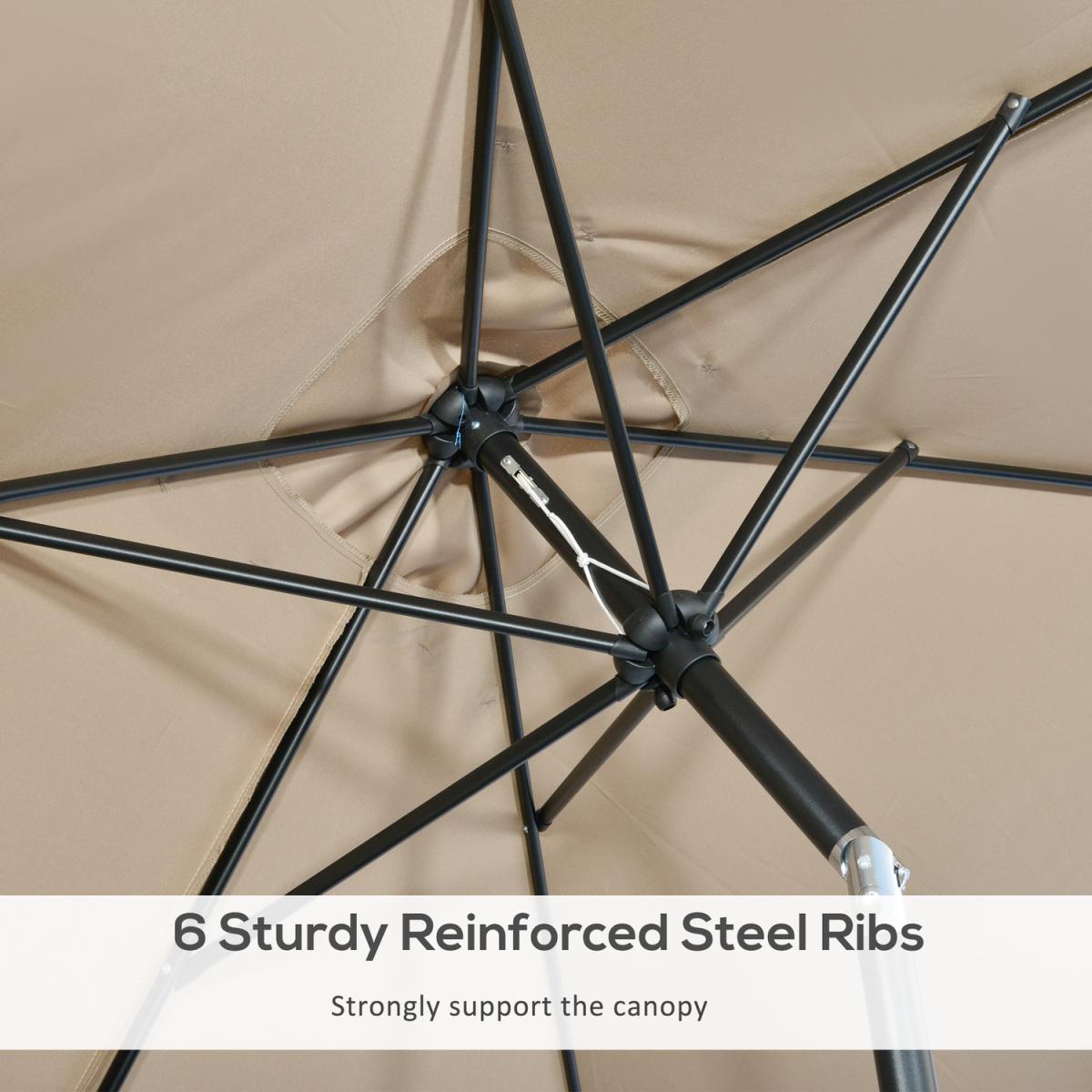 3x2m Patio Umbrella Canopy With Tilt Crank - Green – image 14