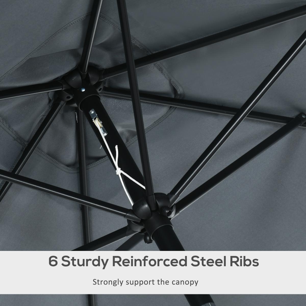 3x2m Patio Umbrella Canopy With Tilt Crank - Green – image 20
