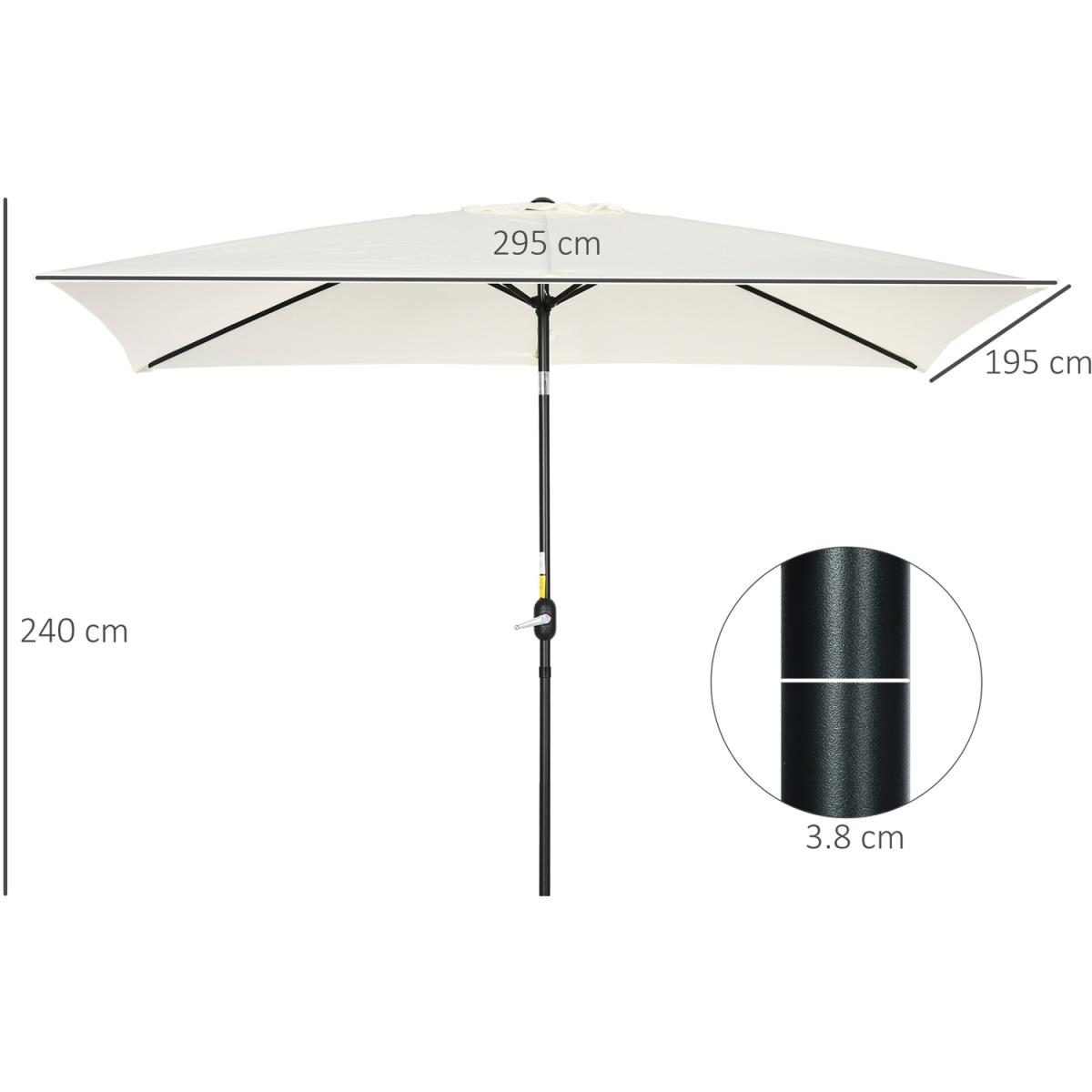 3x2m Patio Umbrella Canopy With Tilt Crank - Green – image 29